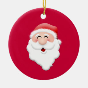 Happy Santa Claus Face Ceramic Tree Decoration