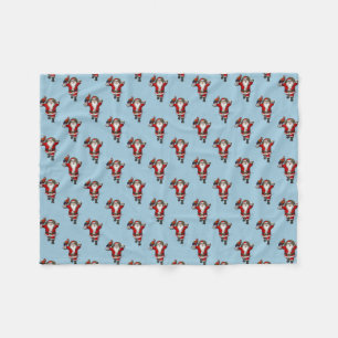 Happy Santa Claus Guided By Red Macaw Fleece Blanket
