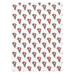 Happy Santa Claus Guided By Red Macaw Tablecloth
