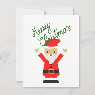 Happy Santa Claus is wishing you Merry Christmas Holiday Card