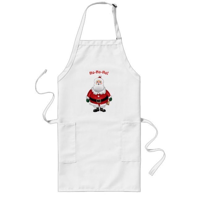 Happy Santa Claus Long Apron (Front)