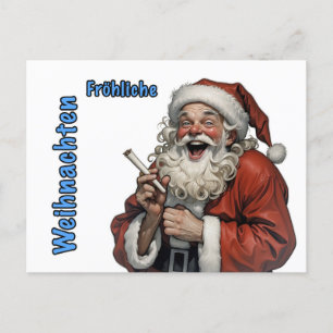 happy santa claus postcard