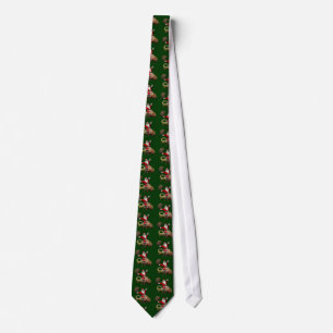 Happy Santa Claus Riding On Colorful Chameleon Tie