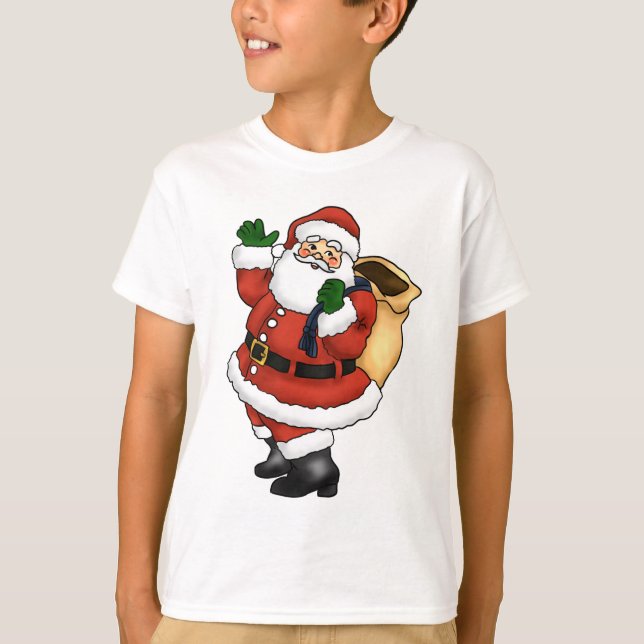 Happy Santa Claus Waving T-Shirt (Front)
