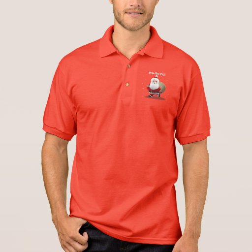 Image of Happy Santa Claus With A Sack Full Of Gifts Polo Shirt
