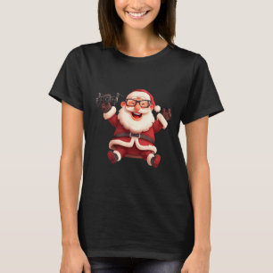 Happy Santa Claus With Drone For Lots And Drones L T-Shirt