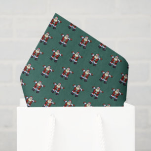 Happy Santa Father Christmas Pixel Art Pattern Tissue Paper