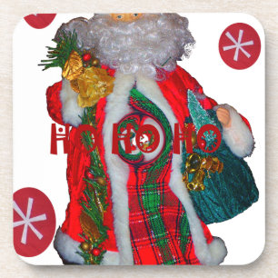 Happy Santa Hohoho Greetings graphic text art desi Coaster