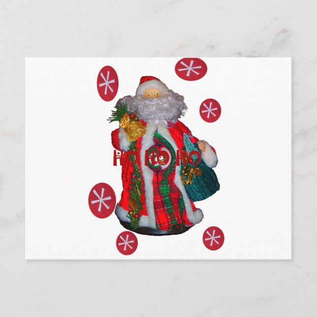 Happy Santa Hohoho Greetings graphic text art desi Holiday Postcard (Front)