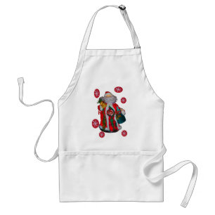 Happy Santa Hohoho Greetings graphic text art desi Standard Apron