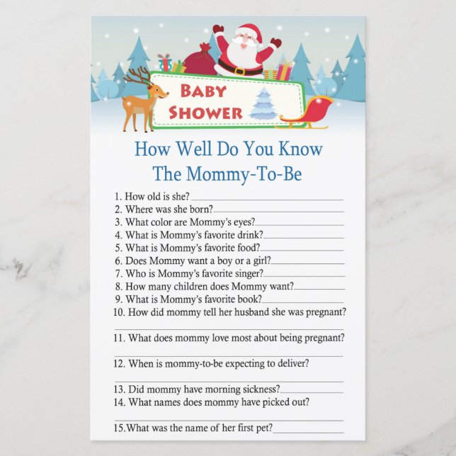 happy santa how well do you know baby shower (Front)