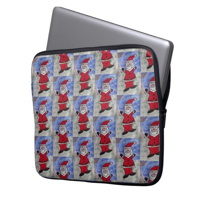 Happy Santa Laptop Sleeve (Front Left)