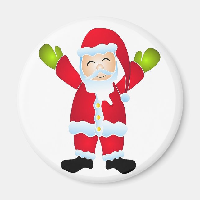Happy Santa Ornament Magnet (Front)