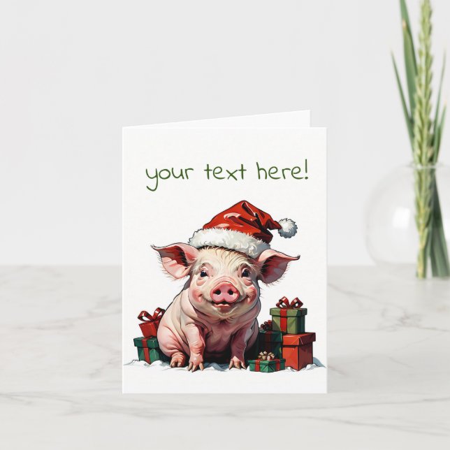 happy santa pig thank you card (Front)