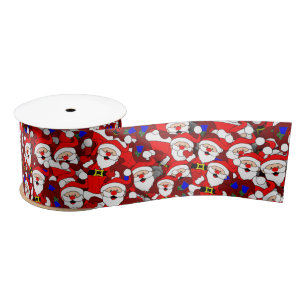 happy santa ribbon satin ribbon