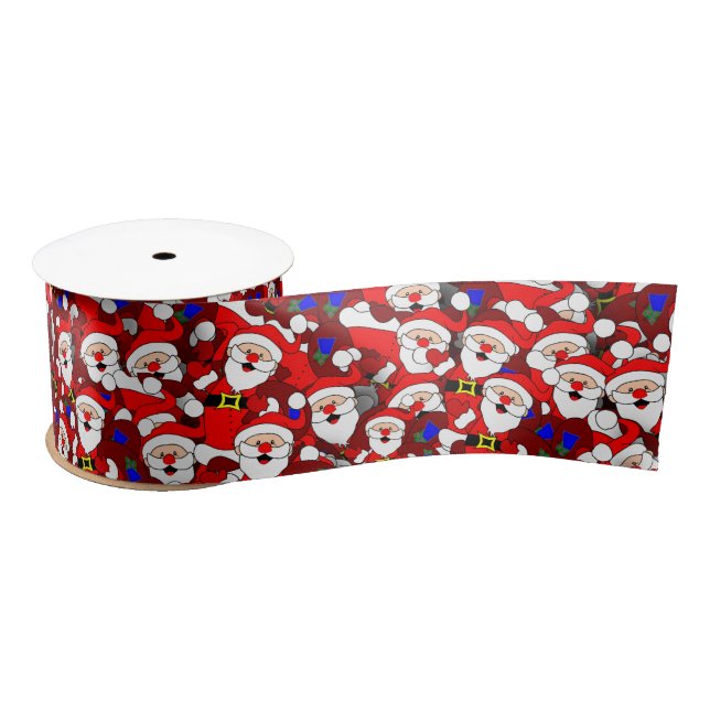 happy santa ribbon satin ribbon (Spool)