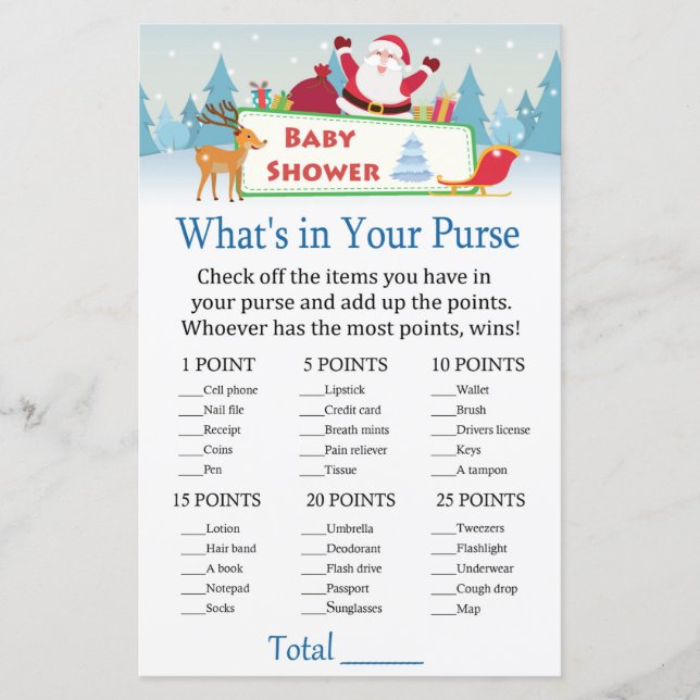 happy santa What's in your purse game (Front)