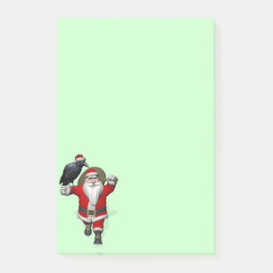 Happy Santa With Big Black Raven Post-it Notes