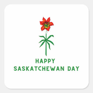 HAPPY SASKATCHEWAN DAY SQUARE STICKER