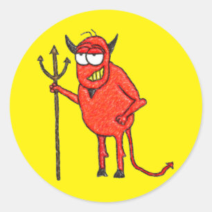 Happy Satan's Grill Classic Round Sticker