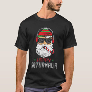 Happy Saturnalia Cool Santa Christmas  T-Shirt