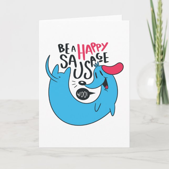 HAPPY SAUSAGE DOG CARD (Front)
