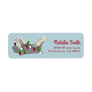 Happy Schnauzer Christmas Lights Label