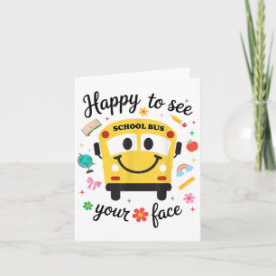 Happy School Bus Back To School Back To School Kid Card
