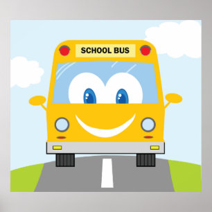 Happy School Bus Poster