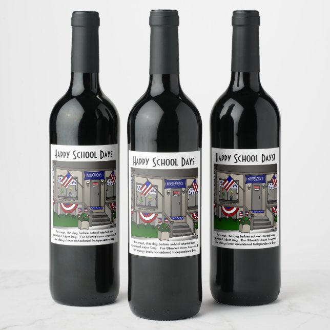 Happy School Days Greeting Card Wine Label (Bottles)