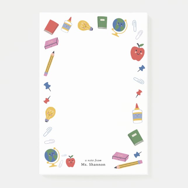 Happy School Supplies Note From Teacher (Front)