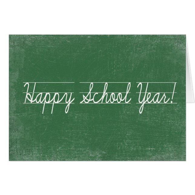 Happy School Year on green chalkboard (Front Horizontal)