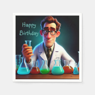Happy Scientist Birthday Napkin