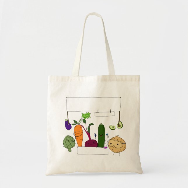 Happy Scientist Veggies Tote Bag (Front)