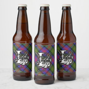Happy Scotsman Clan Logan Tartan Monogram Beer Bottle Label