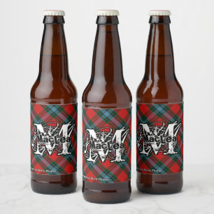 Happy Scotsman Clan MacLea Livingstone Tartan Beer Bottle Label