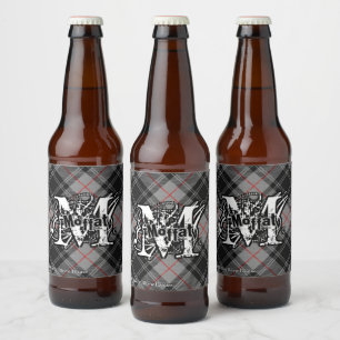 Happy Scotsman Clan Moffat Tartan Monogram Beer Bottle Label