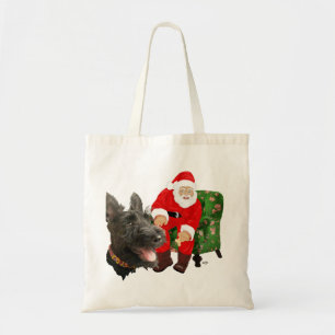 Happy Scottie and Santa Tote Bag