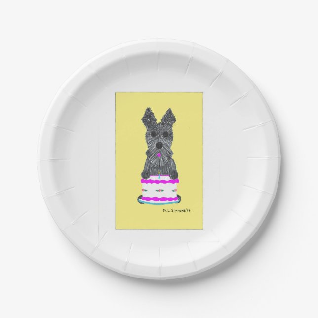 HAPPY SCOTTIE BIRTHDAY PAPER PLATE (Front)