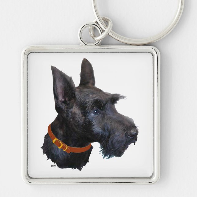 Happy Scottish Terrier Key Chain (Front)