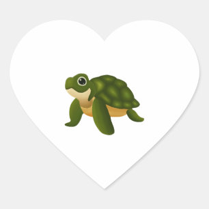 Happy Sea Turtle A Joyful Splash of Art Heart Sticker