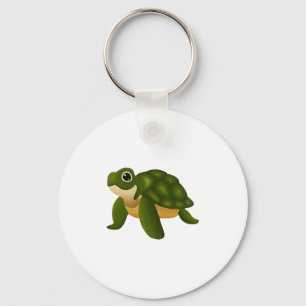 Happy Sea Turtle A Joyful Splash of Art Key Ring