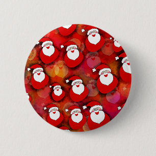 Happy Seamless Santa Claus Pattern 6 Cm Round Badge