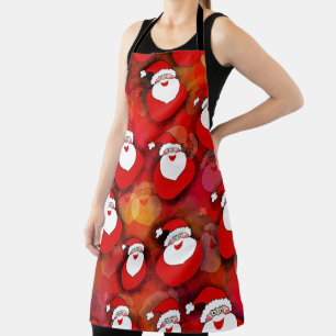 Happy Seamless Santa Claus Pattern Apron