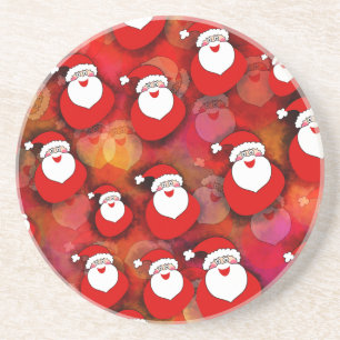 Happy Seamless Santa Claus Pattern Coaster