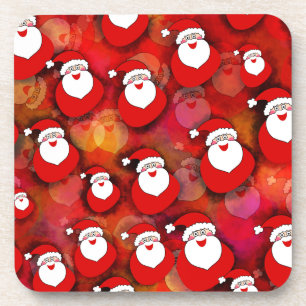 Happy Seamless Santa Claus Pattern Coaster