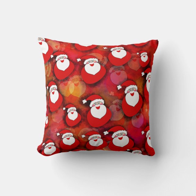 Happy Seamless Santa Claus Pattern Cushion (Front)