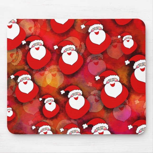 Happy Seamless Santa Claus Pattern Mouse Mat (Front)