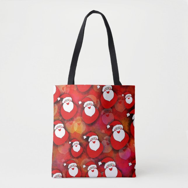Happy Seamless Santa Claus Pattern Tote Bag (Front)