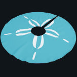 Happy Seashore | Beach Sand Dollar Christmas Brushed Polyester Tree Skirt<br><div class="desc">Beach theme Christmas tree skirt features a tropical turquoise and white sand dollar seashell design. Perfect for beach and sea lovers,  and coastal Christmas decor themes. Original artwork KL Stock.</div>